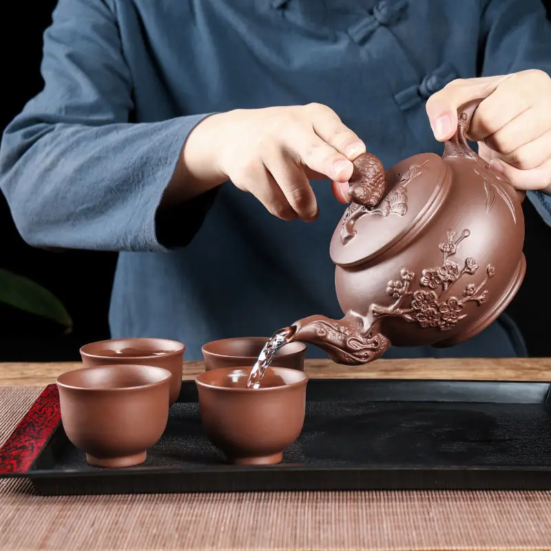 

Raw ore household purple clay pot pure handmade large-capacity single pot ceramic large-capacity large kung fu teapot