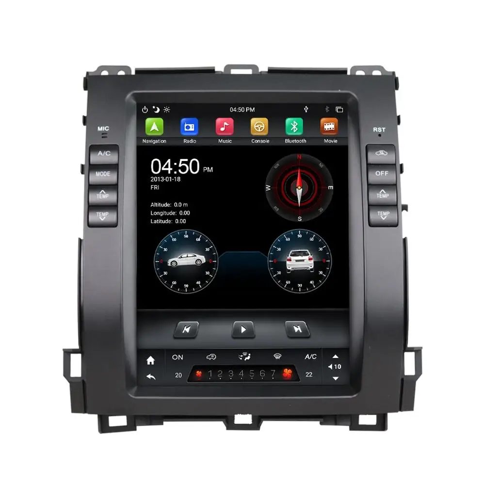 

CarPlay Tesla Vertical Screen PX6 9.7" Android 9.0 Car DVD GPS for Toyota Prado 2002-2008 DSP Stereo Radio Bluetooth 5.0 WIFI