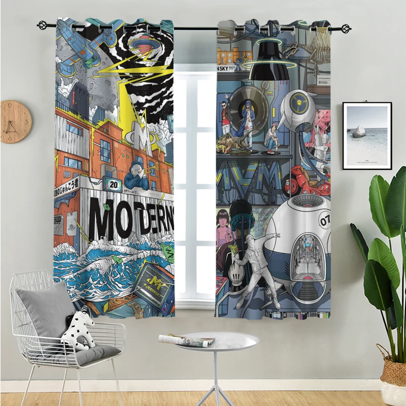 

Blackout Curtain Mordern Cartoon Curtains For Living Room Bedroom Fabric Drape BLinds Home Decorcortinas para la sala тюль