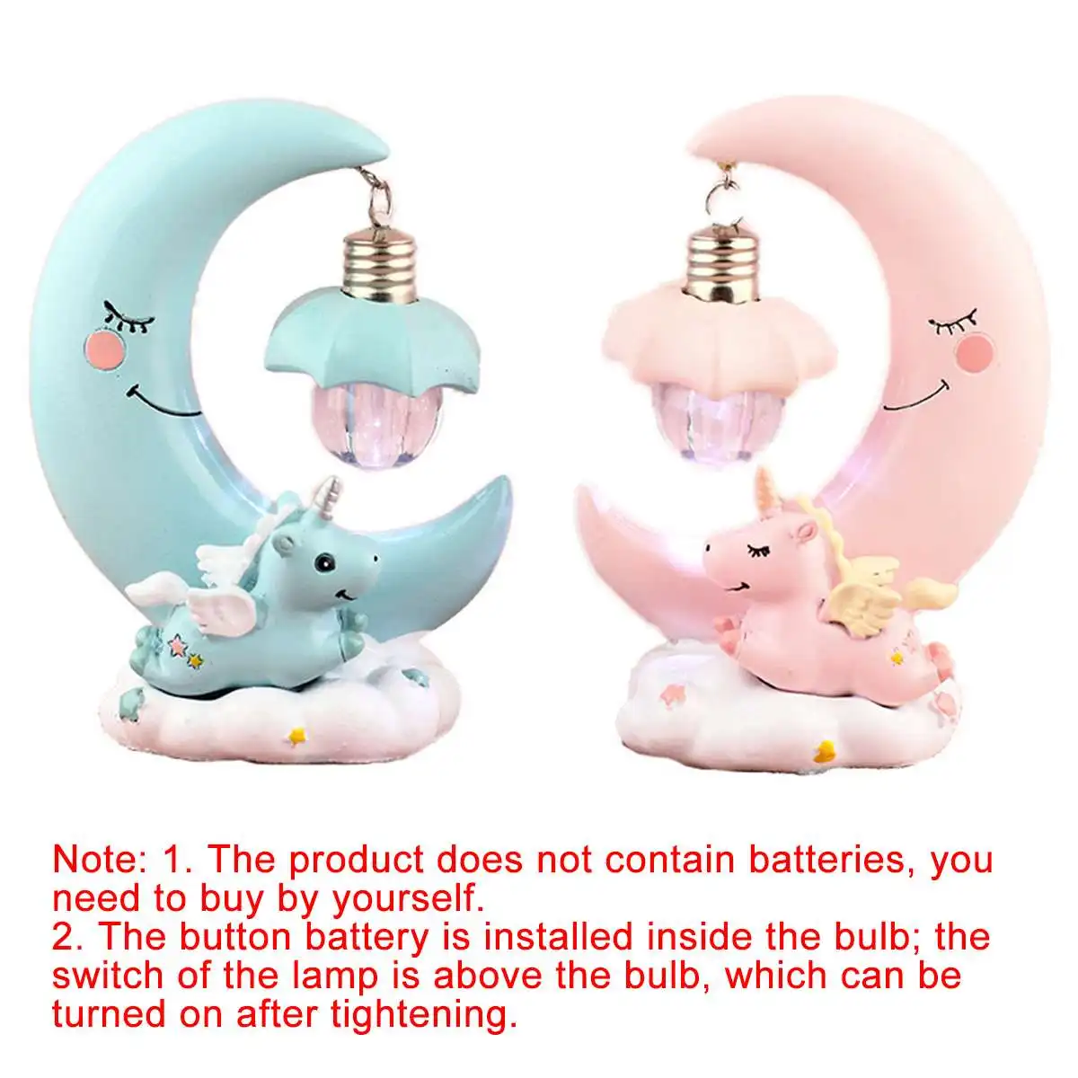 

Moon LED Night Light Resin Night Lamp Unicorn Cartoon Luminaria Light Night LED Lamp Bedroom Home Decoration Kids Birthday Gift