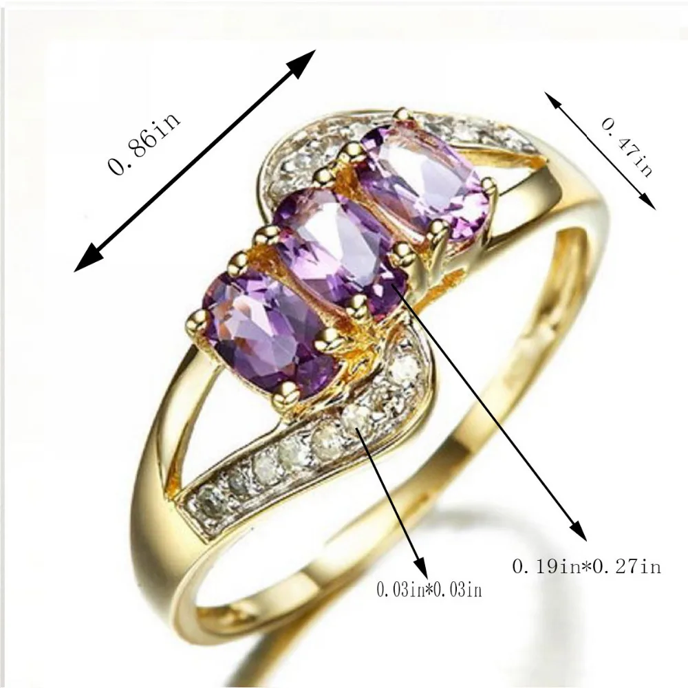 Хит продаж европейские кольца на палец для женщин Фиолетовый Цирконий класса ААА