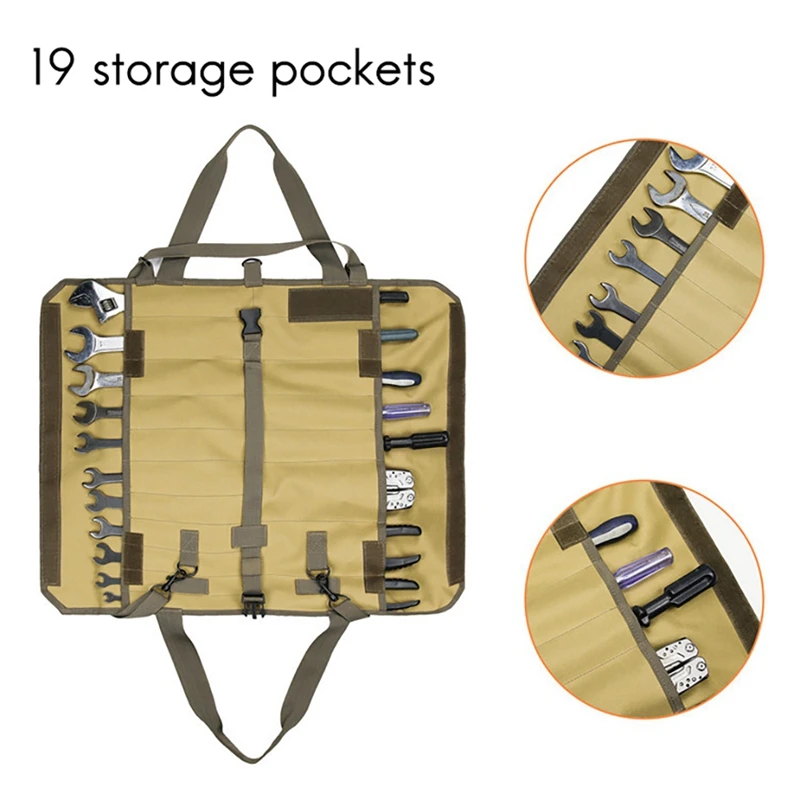 Дешево Автомобильная сумка для инструментов, органайзер большой вместимости, портативный складной, на молнии, для ремонта болтов, молотов