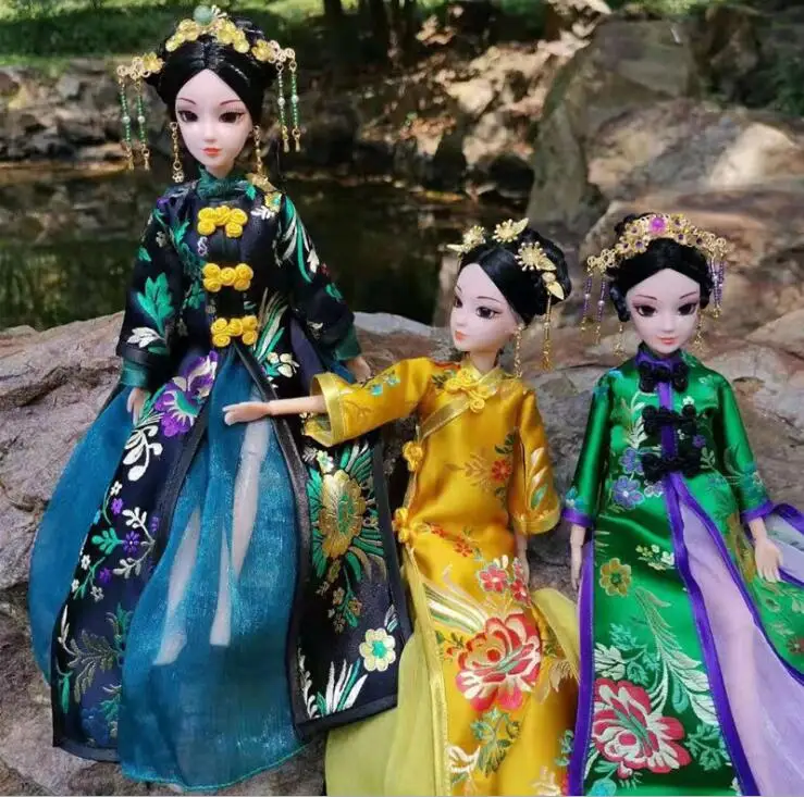 

2019 30CM Traditional Chinese Dolls Girls Toy Ancient Collectible Exquisite Vintage Style Princess Ethnic Doll with Dress ZL127