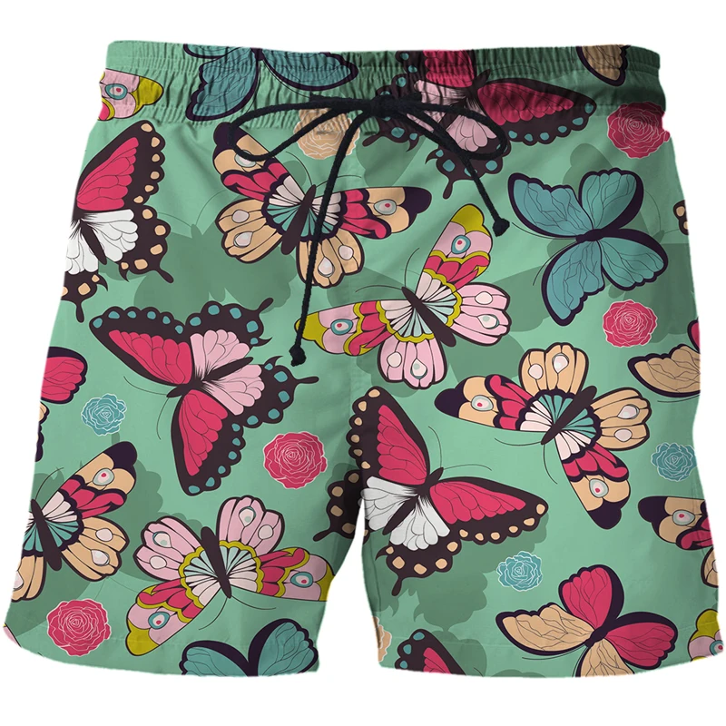 butterfly Pattern Streetwear Shorts Men's Drawstring cool Shorts 3D printing Loose Man Summer Shorts Casual Pants Comfortable