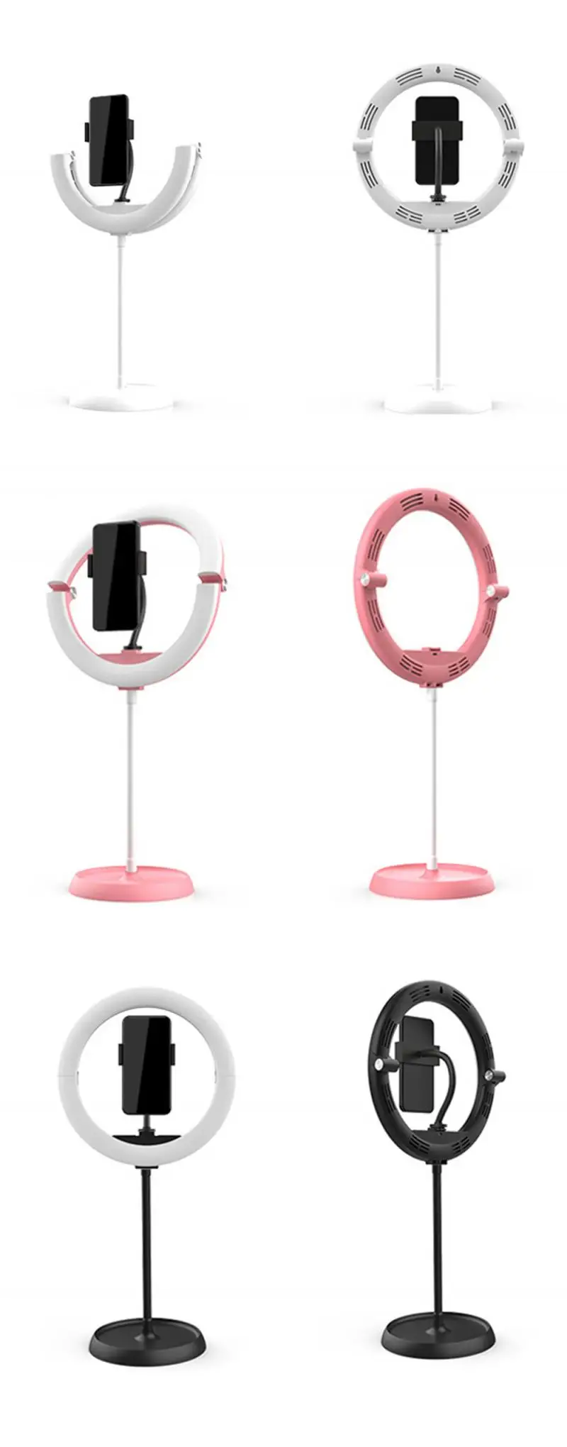 

Video Lights Dimmable Light Selfie LED Ring Light USB Ring Lamp With Round Stand Rim Of Light To Makeup Ringlight