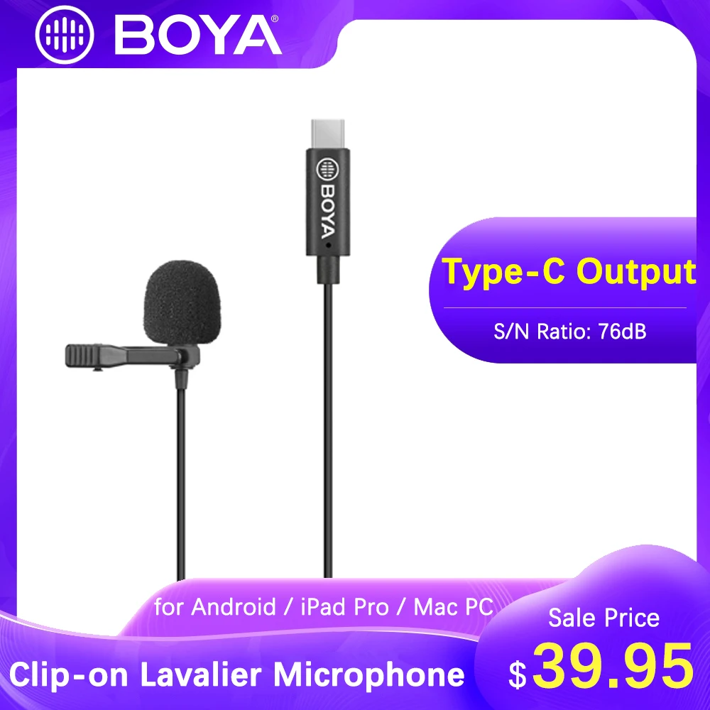 BOYA BY-M3 телефон цифровой петличный микрофон для iPad Pro Mac PC HUAWEI OPPO VIVO Xiaomi Redmi 8 Android USB