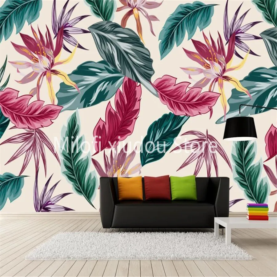 Пользовательские 3d росписи современный минималист растение из тропического