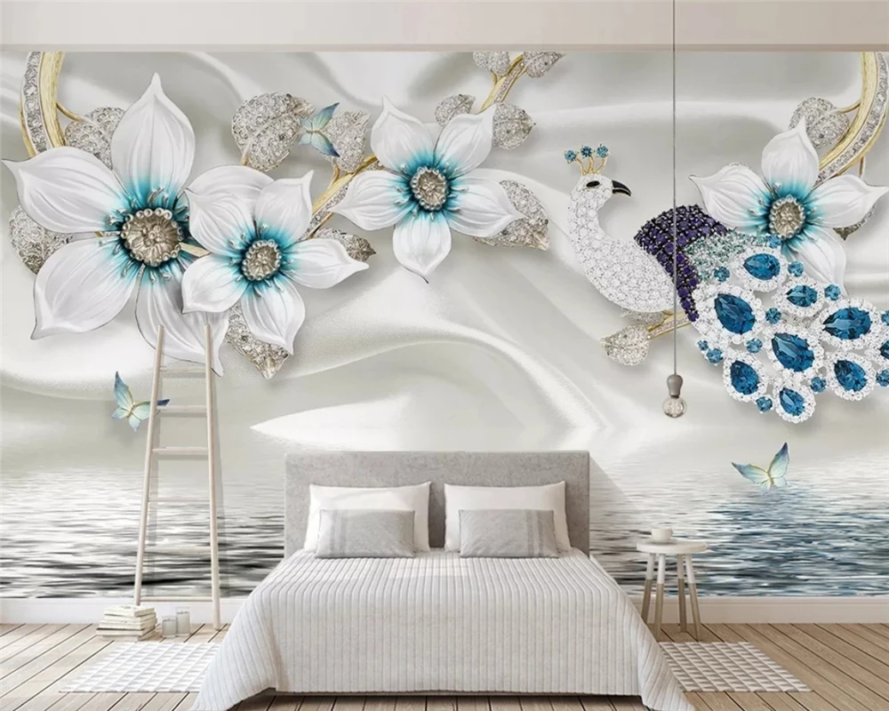 Beibehang пользовательские роскошные обои красивые новые китайские тисненые