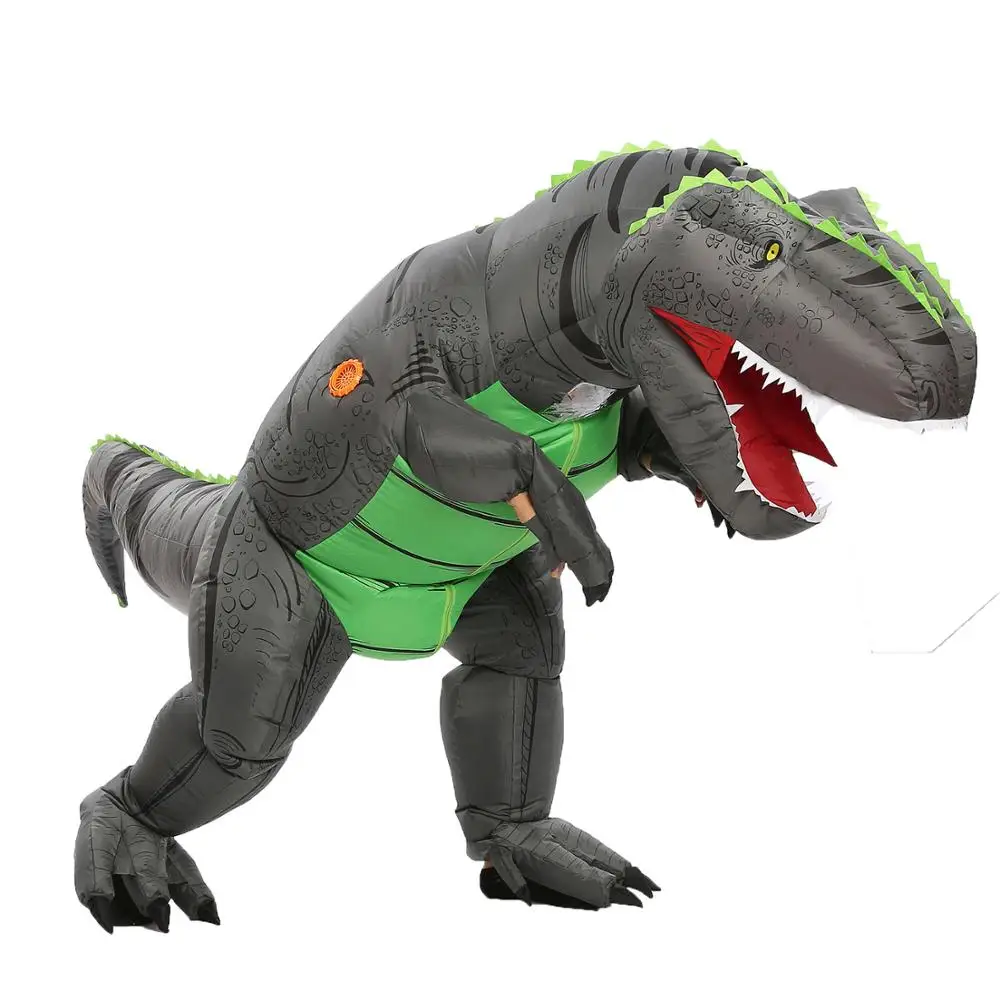 Надувной костюм тирекса трекса в виде динозавра для взрослых и детей на Хэллоуин