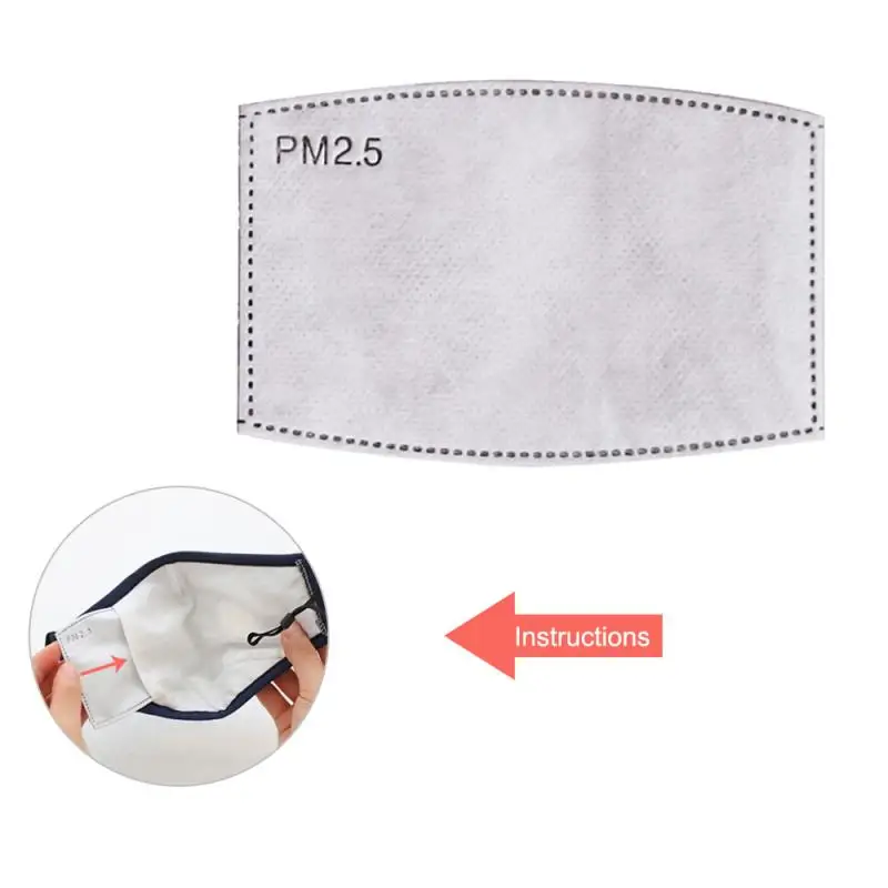 5 шт. PM2.5 фильтровальная бумага Дымчатая маска для рта противотуманная