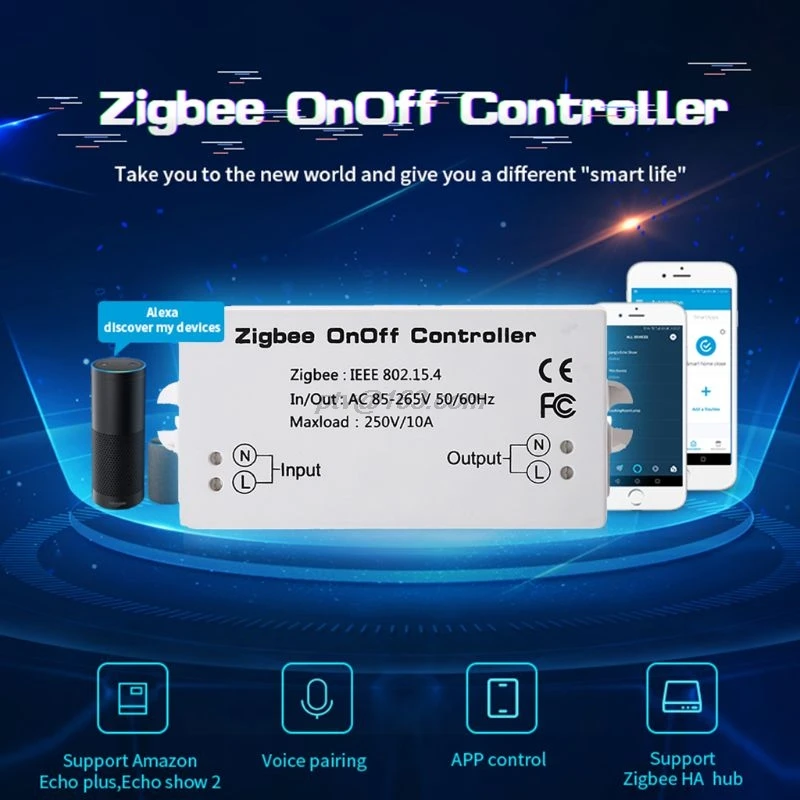 Умный выключатель Zigbee устройство для управления умным домом 10 А 92 8x44 2x23 6 мм с