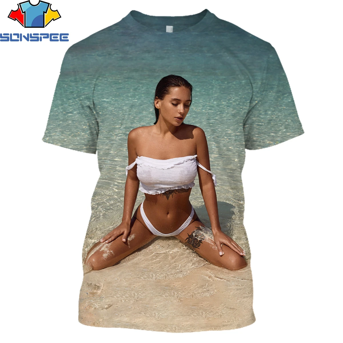 SONSPEE Летняя Пляжная модель футболки с принтом страстный Мужской Повседневный Топ