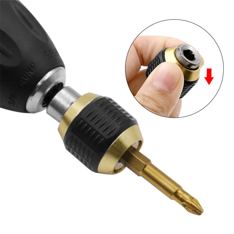 

60/150mm Keyless Drill Chuck Screwdriver Impact Driver Adaptor 1/4 '' Hex Shank Drill Bit Tool Quick Change Convertor Adapter