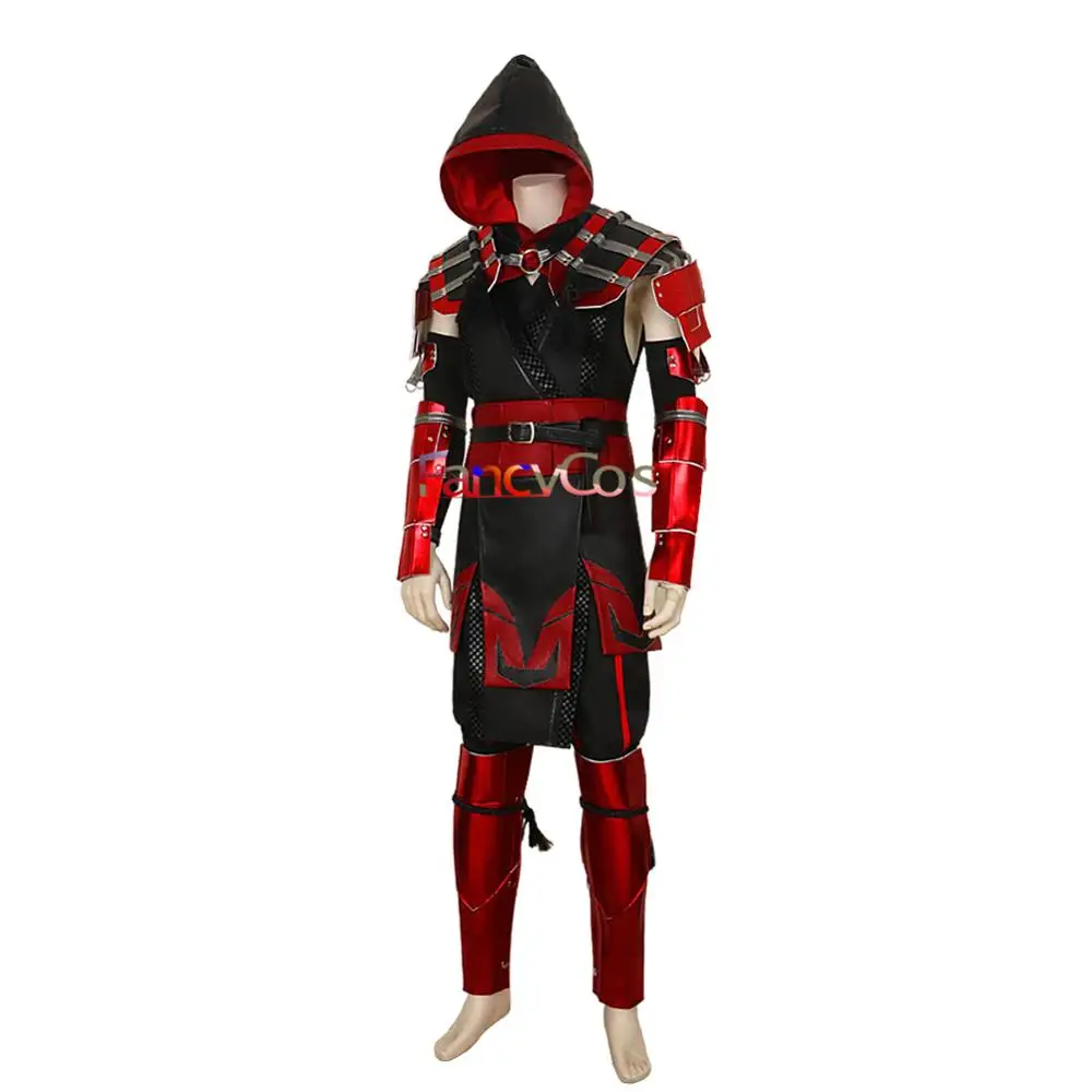 2019 игровой костюм Mortal Kombat 11 Full Scorpion Man Hanzo Hasashi MK из красной кожи косплей на