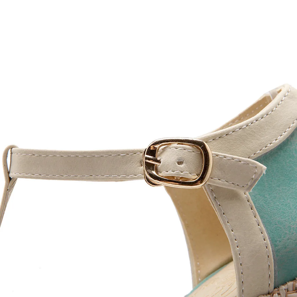 

Women's Platform Sandals Cute Bowknot Wedges Shoes For Woman Mixed Color Buckle Strap High Heels Wedges Sandals chaussure femme