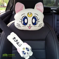 plush kitty cartoon seat belt cover cat car seat belts shoulder pad auto car seat belt covers car interior accessories for girls