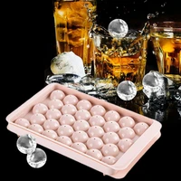 round ice ball mold with lid reusable sphere ice tray mold flexible release ice cube maker for bar home kitchen tool