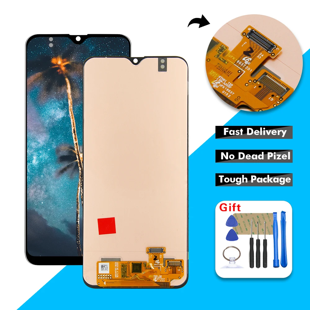 Для samsung Galaxy A20 A205 A205G A205F ЖК-дисплей сенсорный экран дигитайзер стекло в сборе+ Инструменты