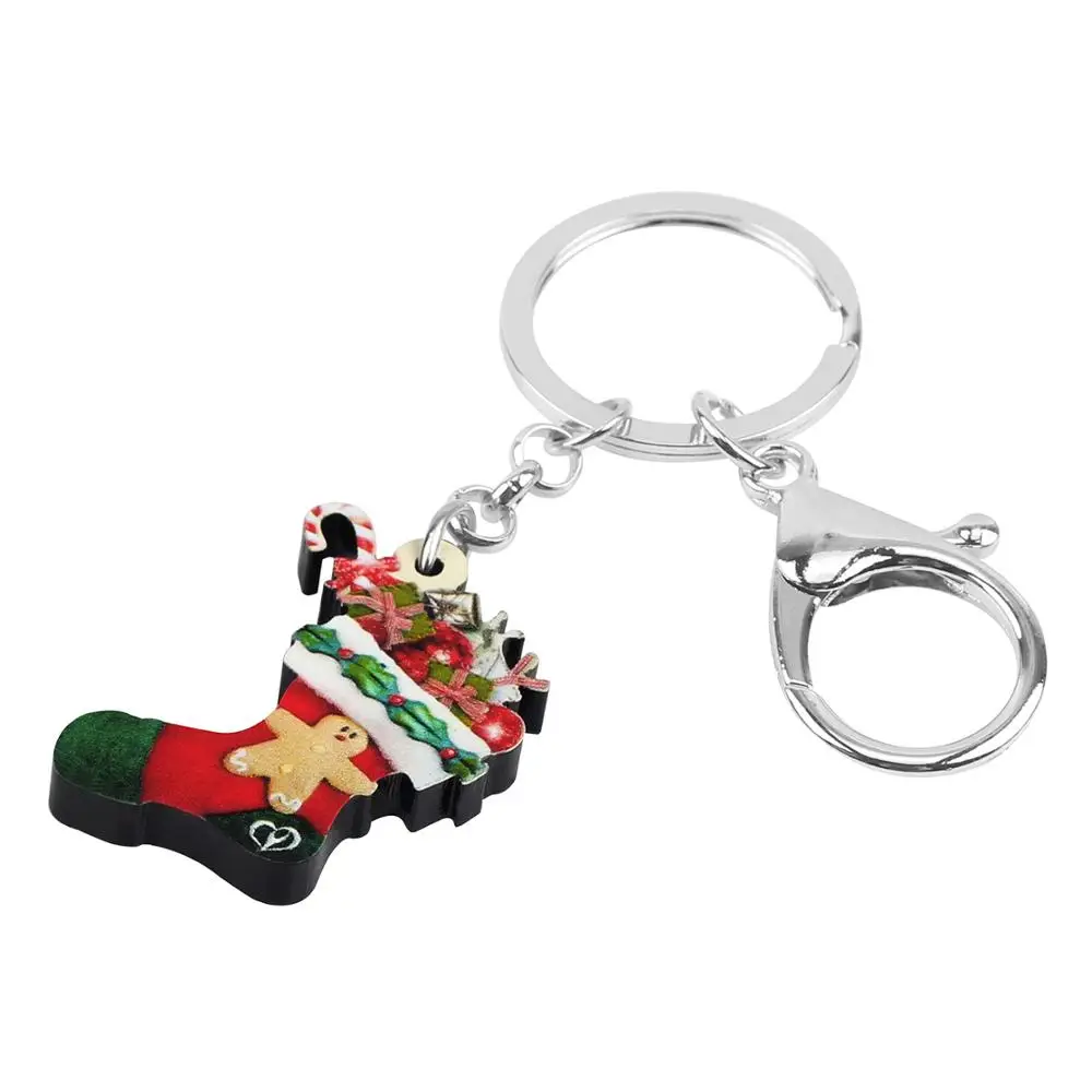 WEVENI акриловые рождественские подарочные коробки в виде носков цепочки для