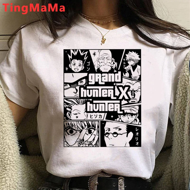 Kawaii японский аниме Охотник х Хантер Hisoka футболка женские летние топы Мультяшные