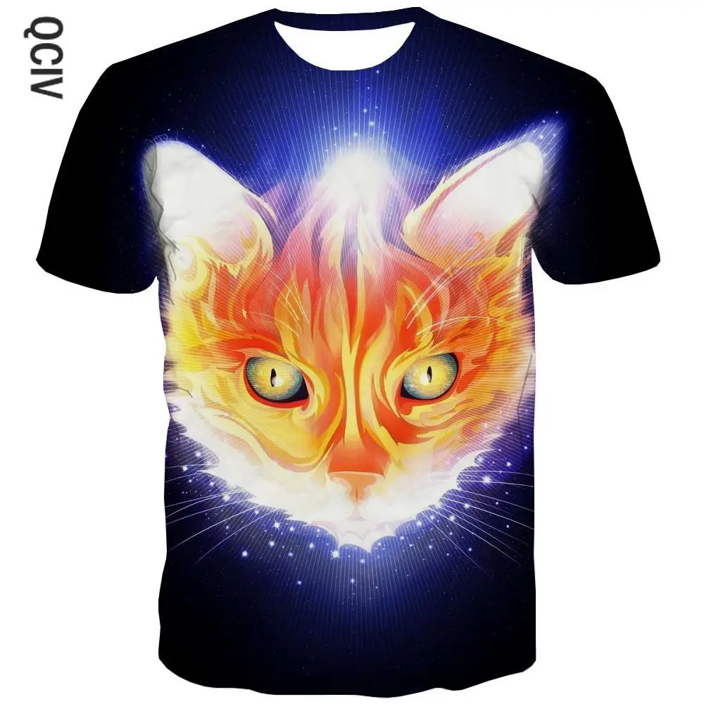 

3d футболка с изображением животного для маленьких мальчиков Cat футболки повседневные художественная футболка 3d психоделическая футболка с...
