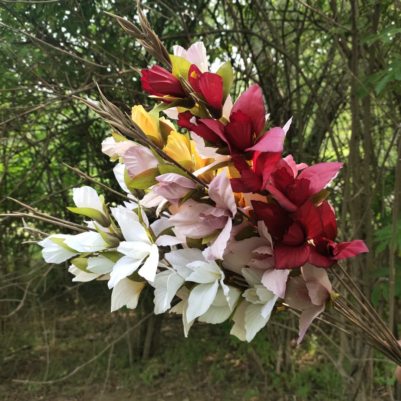 

European Modern Butterfly Gladiolus Silk Flower Artificial Plant For Living Room Study Bedroom Entrance Home Decor Fake Flowers