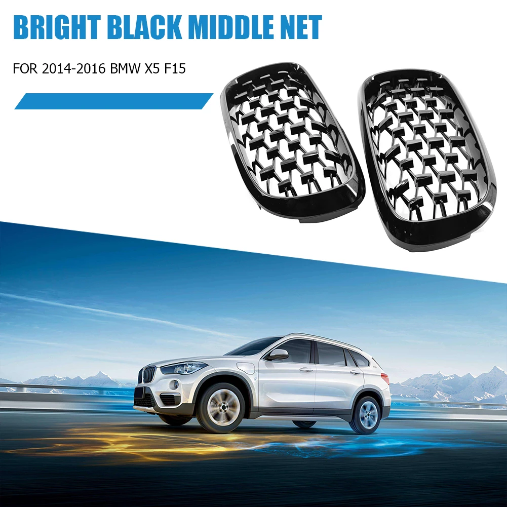 1 пара Левая Правая глянцевая черная передняя решетка почек для BMW X5 F15 2014 2016