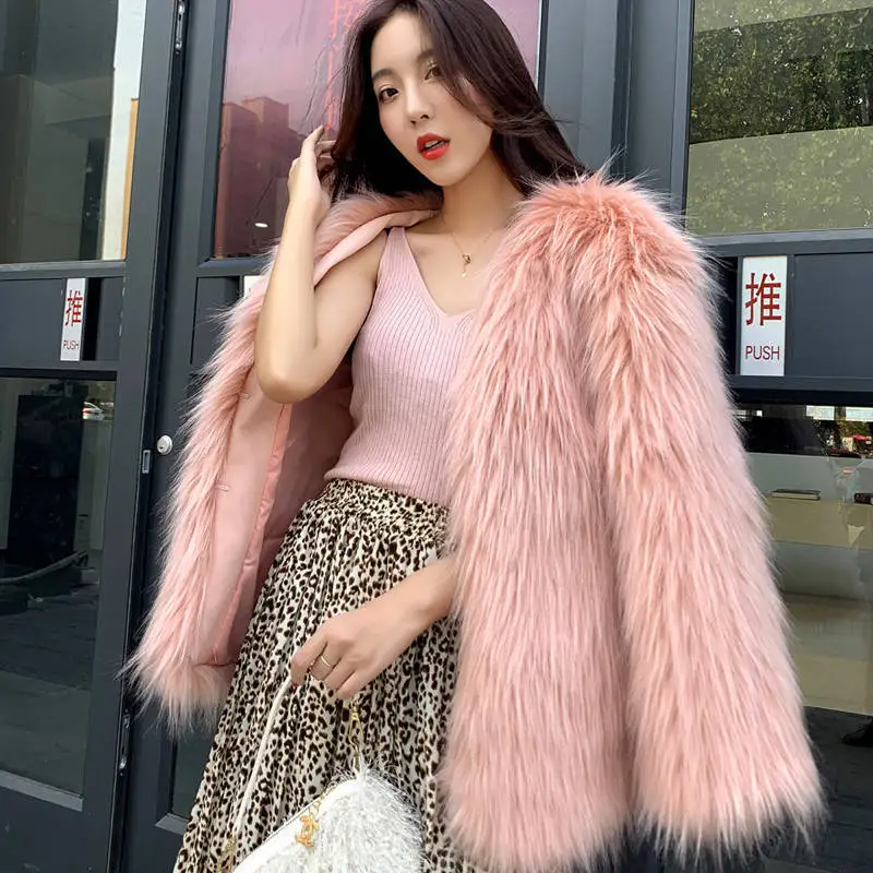 

Fur coat women's middle long fashion young fashion slim imitation fox fur raccoon fur coat winter