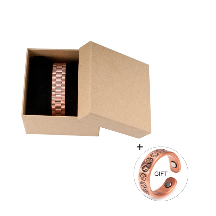 CB021 box Vinterly купить 1 получить 1 подарок браслет из чистой меди мужской энергетический магнитный браслет медный широкий Регулируемый Браслет-манжета браслеты для мужчин - Окраска металла: CB021 box