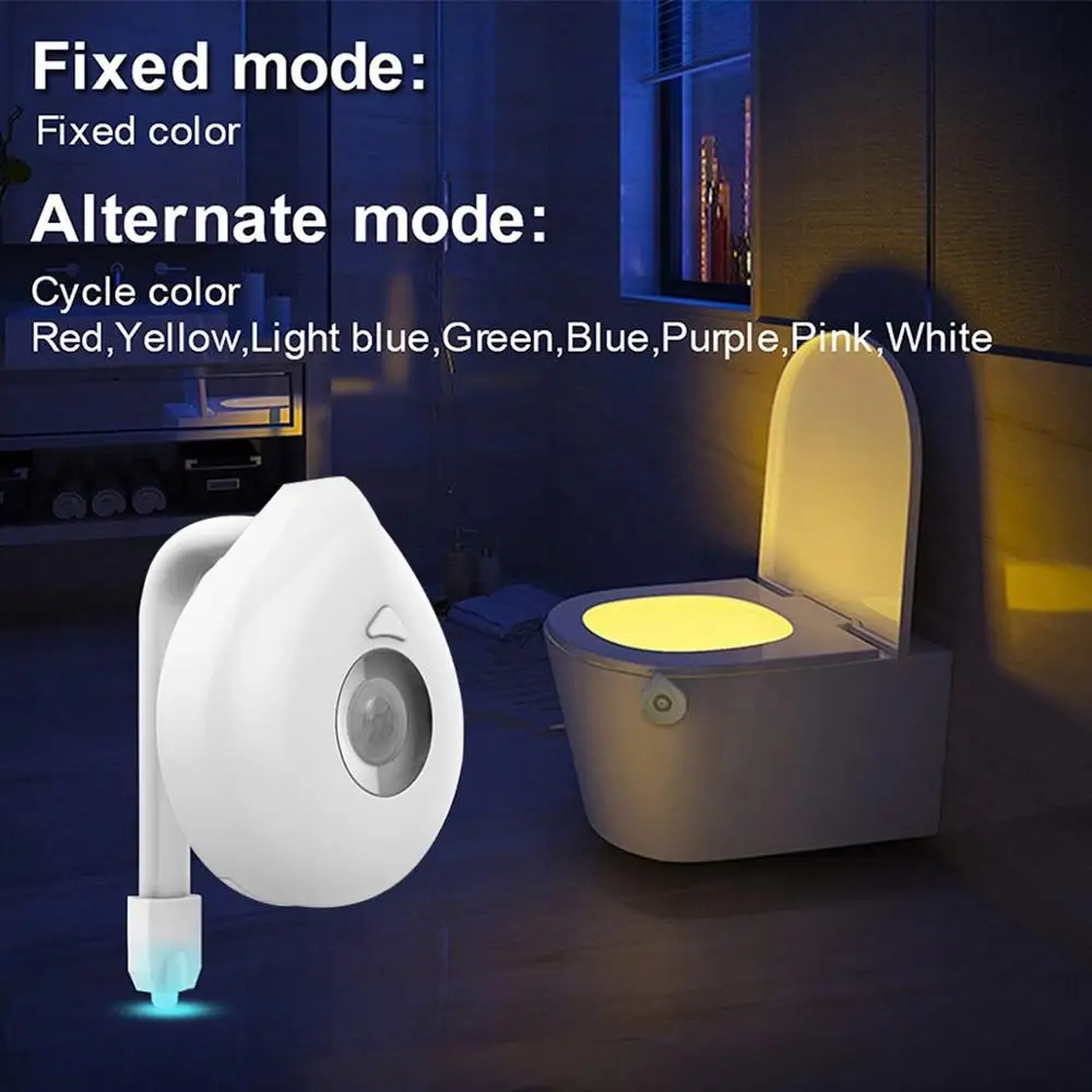 8 Colors Smart PIR Motion Sensor Toilet Seat Night Light Waterproof Backlight For Toilet Bowl LED Luminaria Lamp WC Toilet Light images - 6