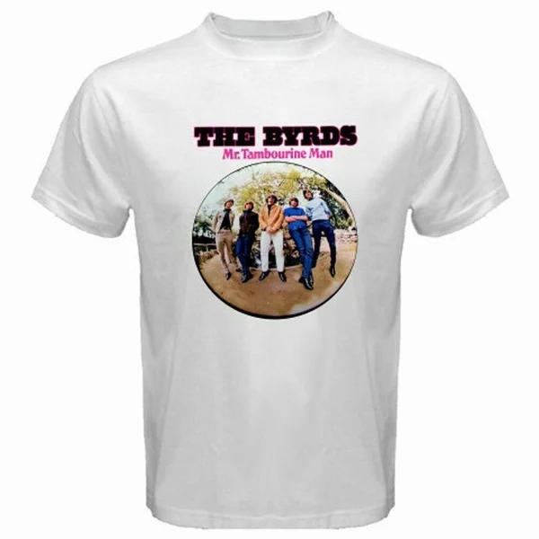 

New THE BYRDS *Album Logo Retro Rock Band Men's White T-Shirt Size S to 4xl