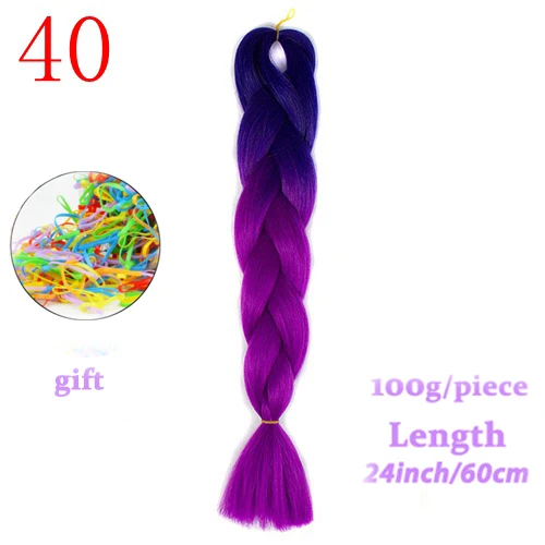 40 MERISIHAIR, 24 дюйма, огромные косички, длинные, Омбре, Джамбо, синтетические плетеные волосы, вязанные крючком, блонд, розовый, синий, серый, волосы для наращивания, африканские - Цвет: 40