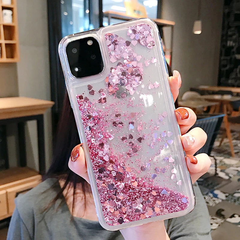 Блестящий чехол Love Heart для Redmi 8A Note8T 6A 7A k20pro 5A Y3 A2 жидкий зыбучий песок xiaomi note10 cc9 pro