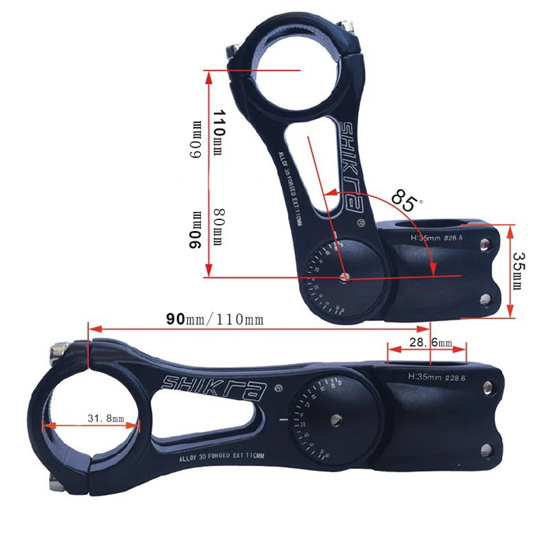 SHIKRA Высокопрочный легкий регулируемый велосипедный стволовый стояк для XC MTB