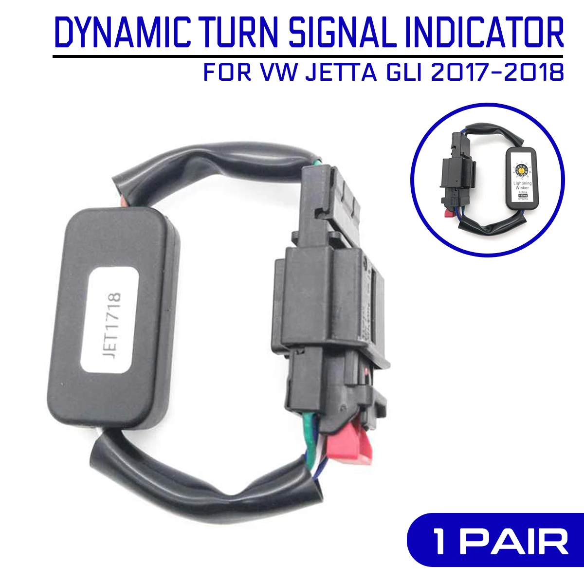 

Dynamic Turn Signal Indicator 2Pcs Black LED Taillight Add-on Module Cable Wire Harness For VW JETTA GLI 2017-2018