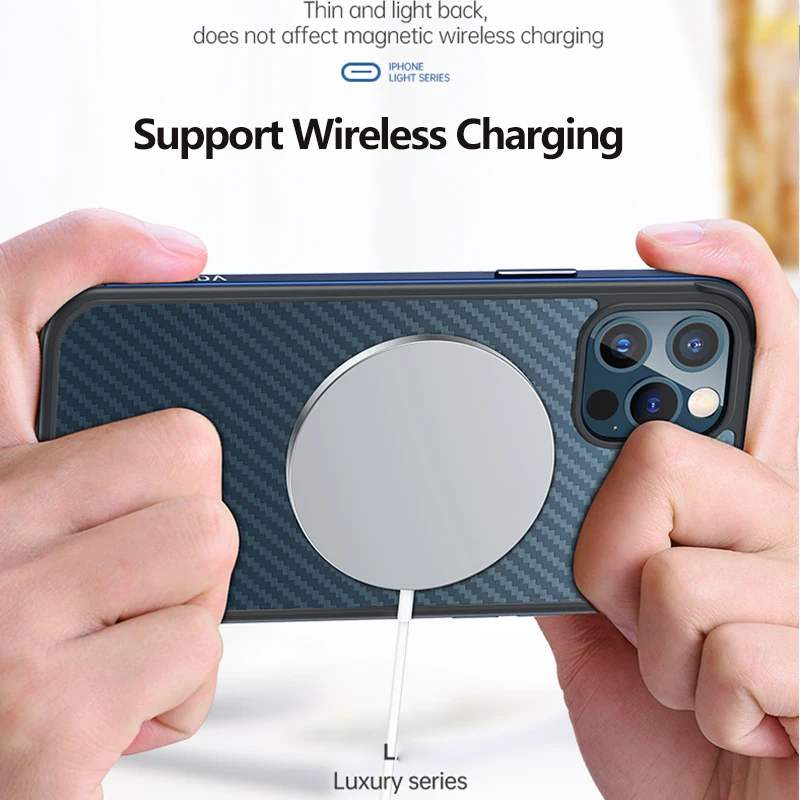 3D чехол из углеродного волокна для iPhone 13 Pro Max металлический каркас прозрачный