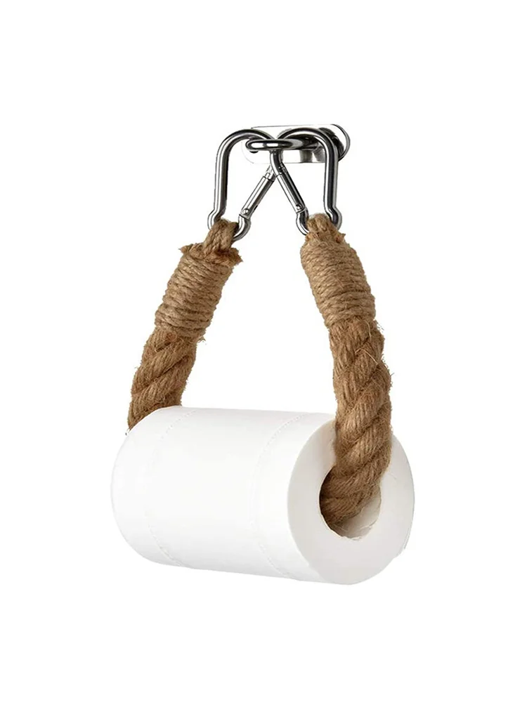

Toilet Paper Holder Bohemian Hanging Rope Tissue Hanger Bathroom Towel Storage Rack Kitchen Roll Paper Vintage Organizer Decor