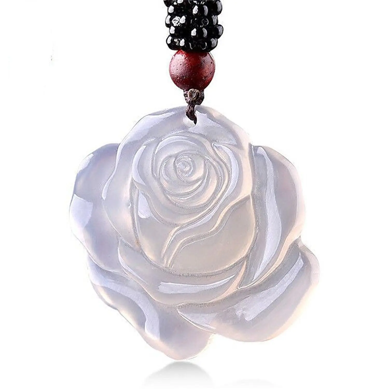 LETSFUN Изящные Ювелирные изделия подвеска из натурального белого агата модное