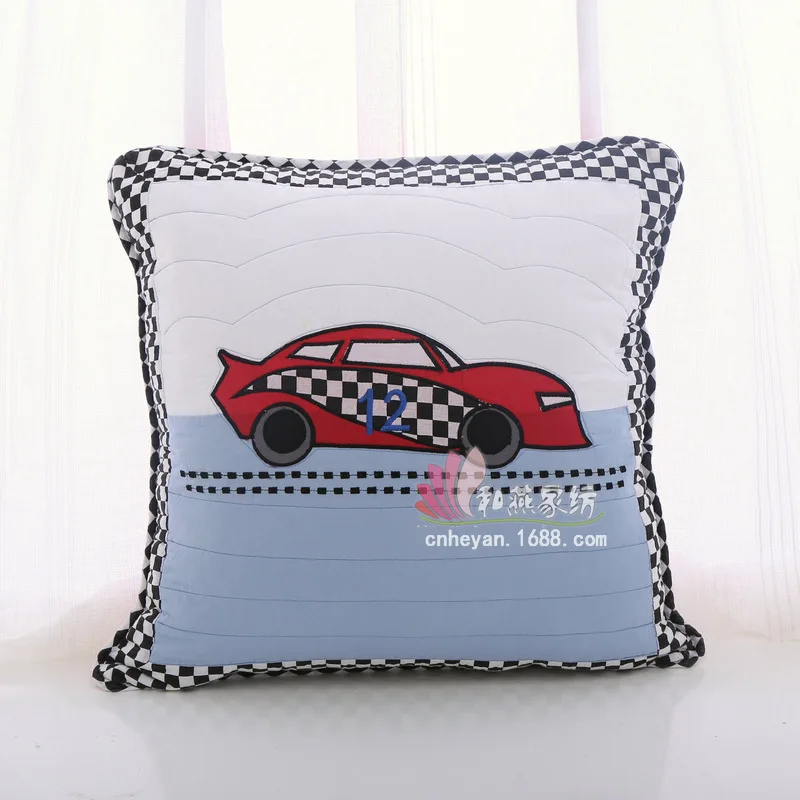 

Cartoon patch embroidered cushion cover children creative car sofa pillowcase home decor