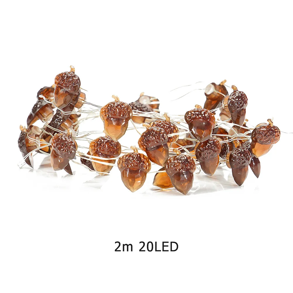 

20LED Acorn String Lights Fairy Lamp Autumn Festival Decor w/Remote Control