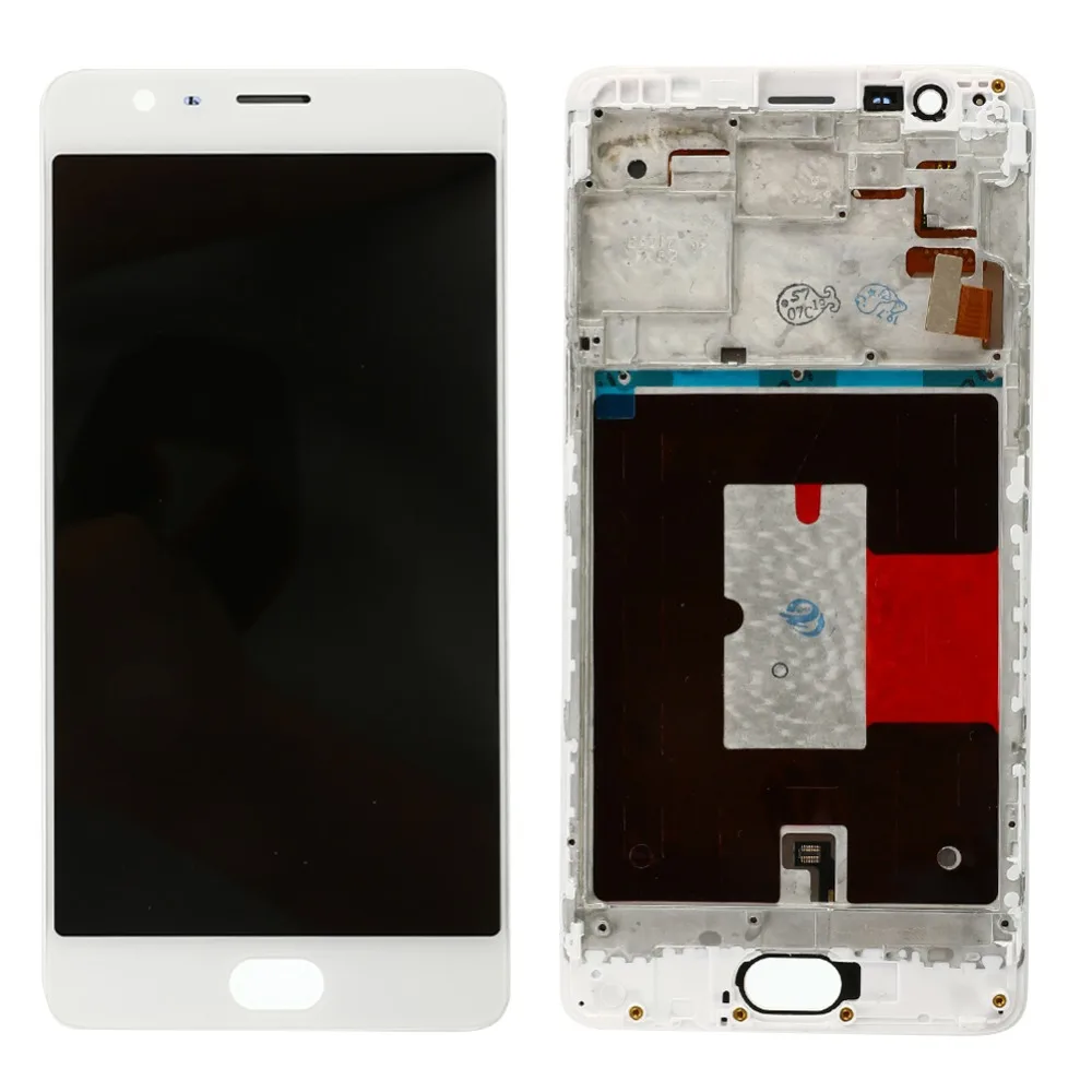 Для OnePlus lcd дисплей кодирующий преобразователь сенсорного экрана в сборе Набор с рамкой Замена для Oneplus 3 3T A3000 A3003 черный белый
