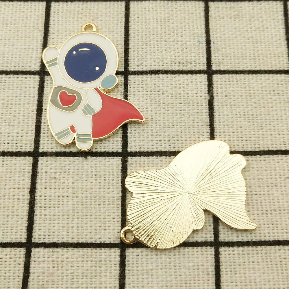 

10pcs enamel spaceman charm jewelry accessories earring pendant bracelet necklace charms zinc alloy 27x30mm