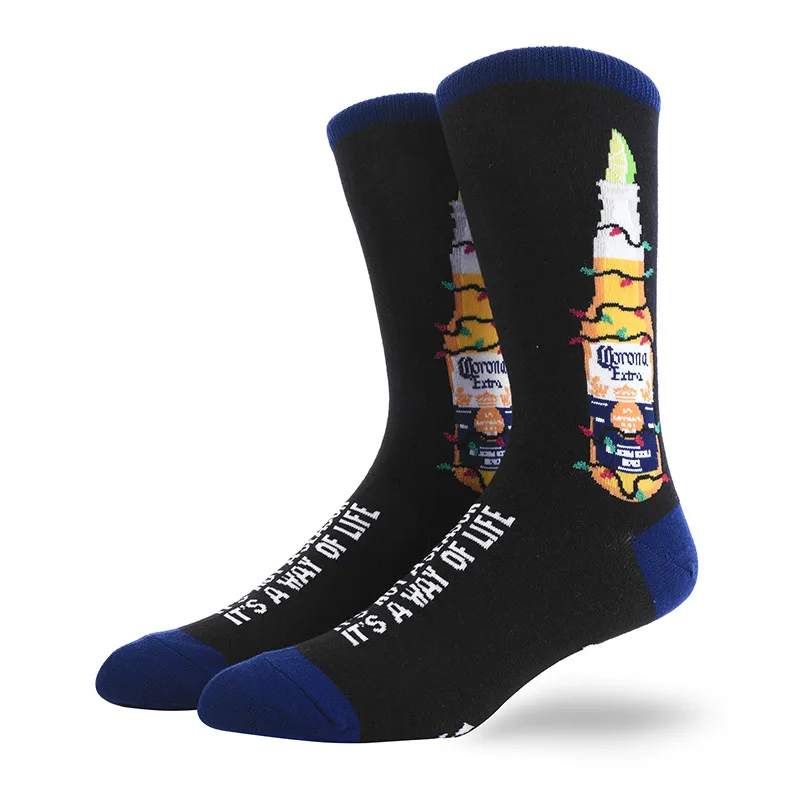 Носки мужские повседневные из чесаного хлопка забавные уличные длинные цветные