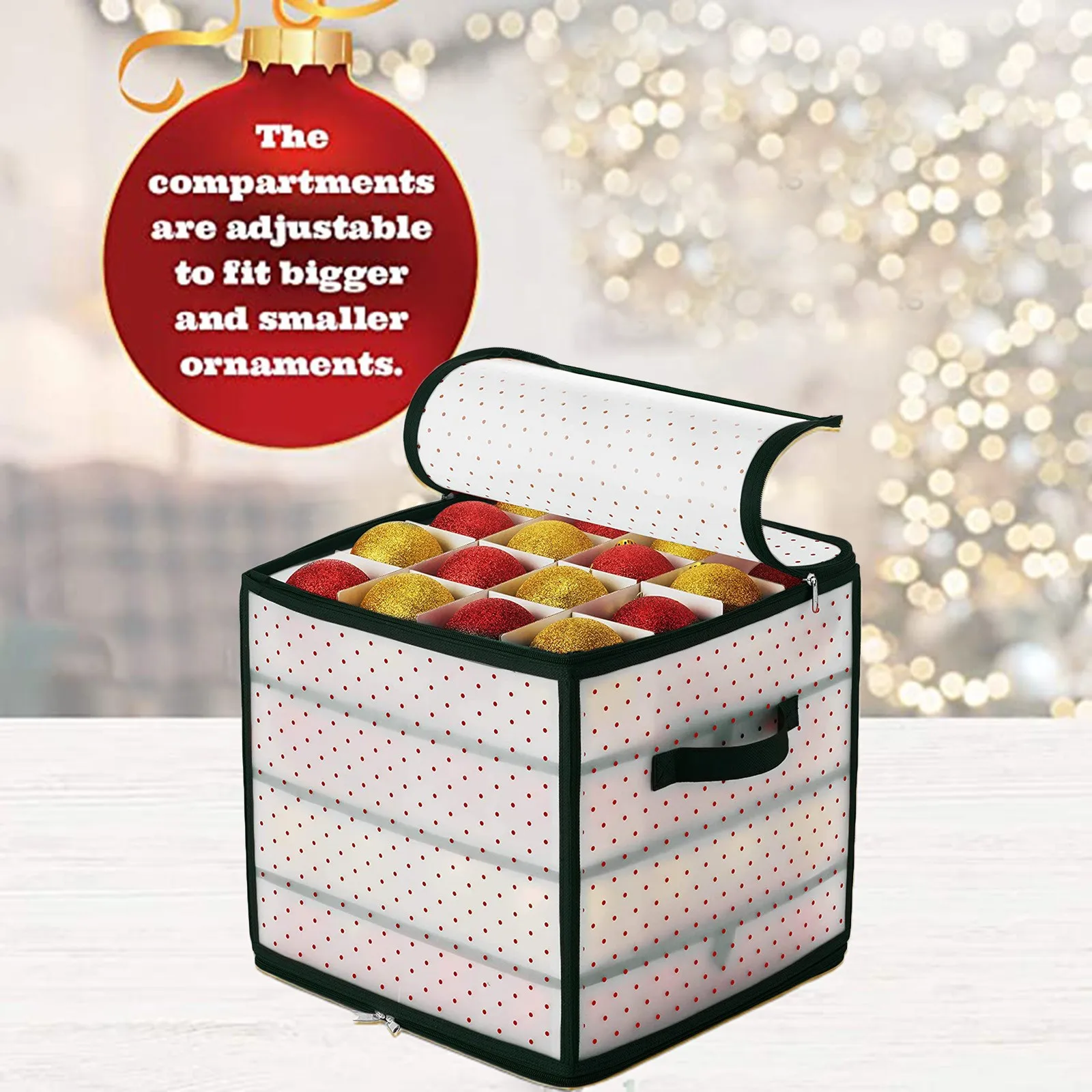

Ornament 64 Baubles Storage Box Ornament Xmas Tree Bag Decoration Box