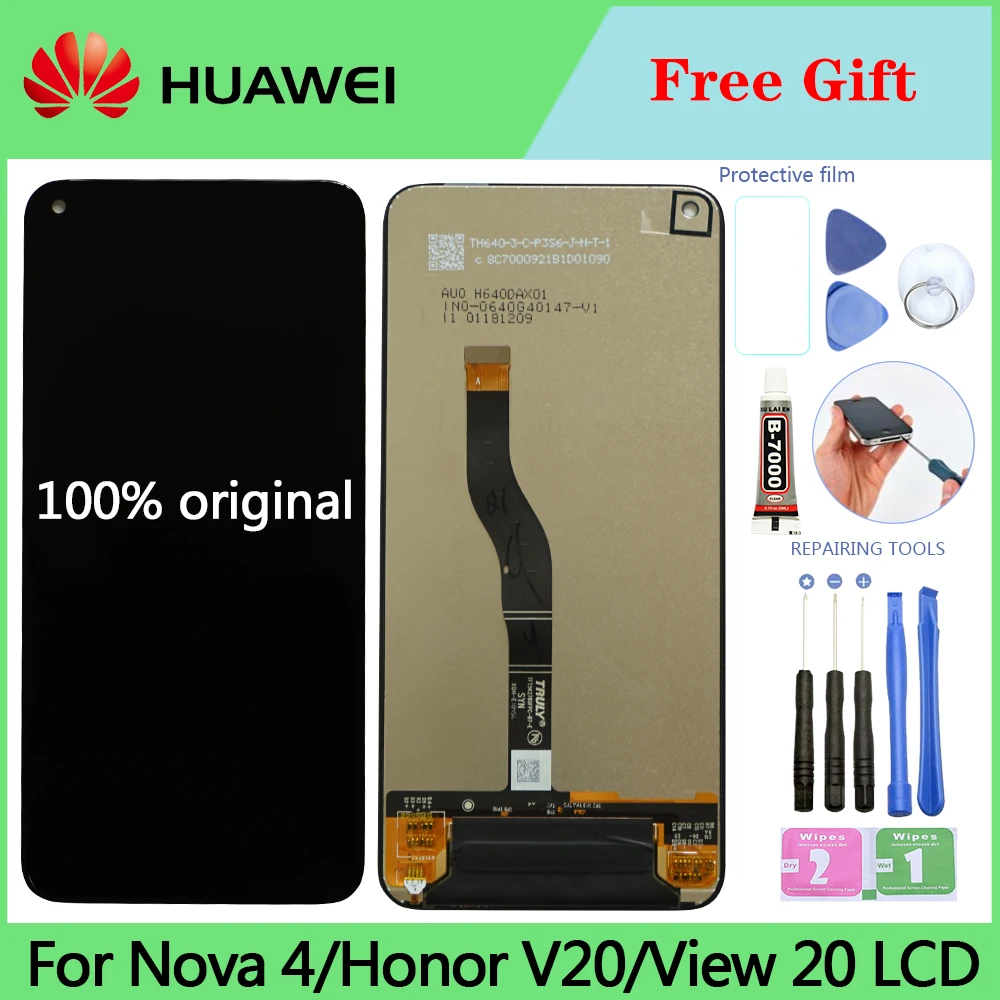 

Original LCD For HUAWEI Honor V20/View 20 lcd Display Touch Screen with Frame For huawei nova 4 LCD Display Spare Repair Parts