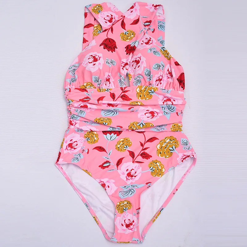2020 Цельный купальник бикини с цветочным рисунком Женский бразильский комплект