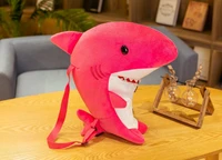 lovely baby shark backpack soft plush toys cute cartoon shark school bag kawaii kingdergarten storage bag pink girls baby shark