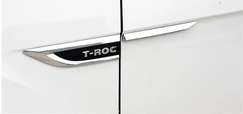 4 шт./лот для VW T-ROC TROC Chrome Боковая крыло, дверца эмблема на крыло значок Стикеры