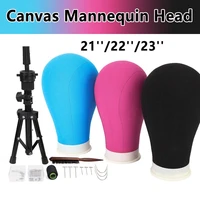 neverland 212223training mannequin head canvas head for wigs making wig hair brush with t pins needles set with tripod