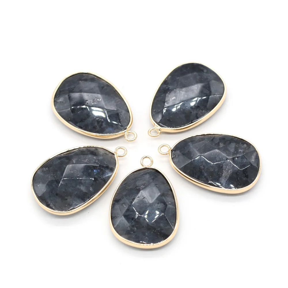 

Best-selling Fashion New Natural Stone Faceted Pendant Jewellery for Making DIY Necklace Accessories Size 23x34mm Gifts